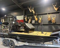 2025 Custom Builds - 2025 18x8 AirRanger - Deck over with lots of storage, Front steering, 7.4 liter engine, SeaDek, Tandem axle trailer